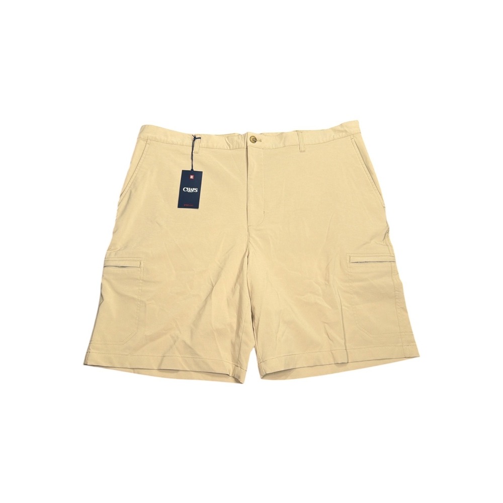 Chaps Golf Mens Khaki Performance Cargo Shorts Size 40 Stretch‎ Tan
